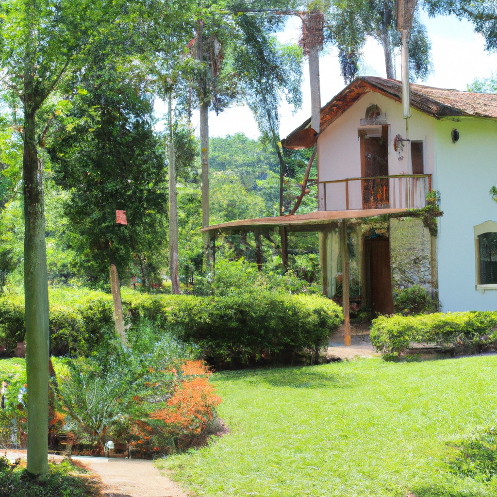 Casa de campo com arquitetura rústica