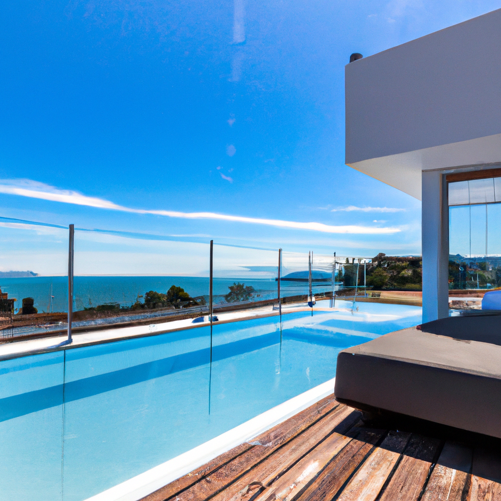 Mansão moderna com piscina infinita